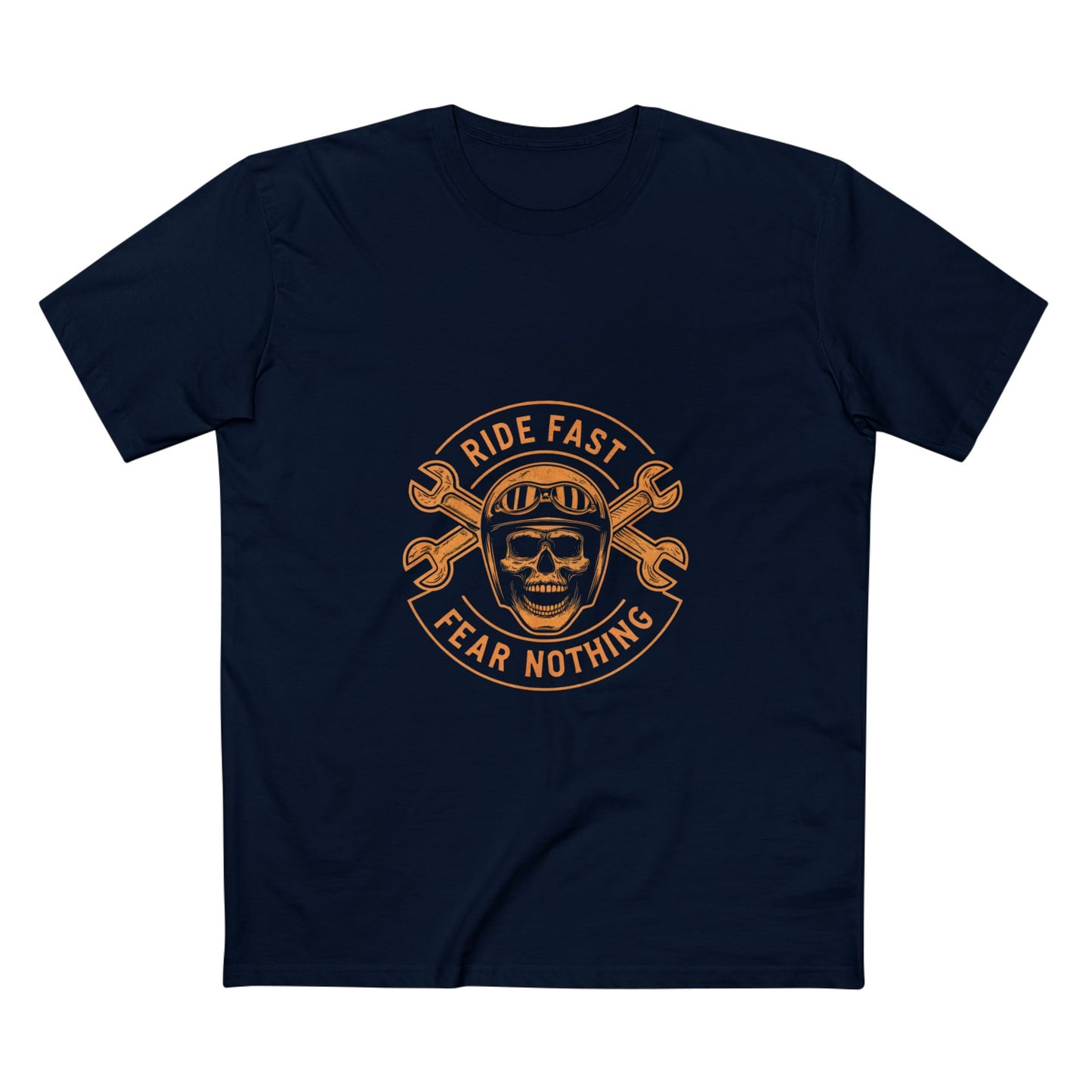 No Fear T Shirt Quotes - Ride Fast Skull Graphic Tee - Fear Nothing Motorcycle T-Shirt for Bikers