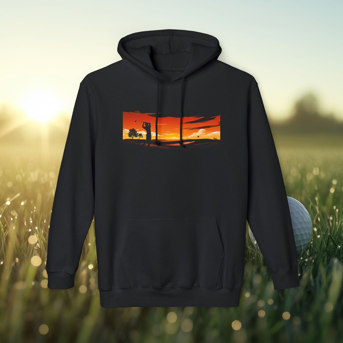 Golf Sunset Unisex Hooded Sweatshirt - Made in the USA - Perfect for Sports Lovers