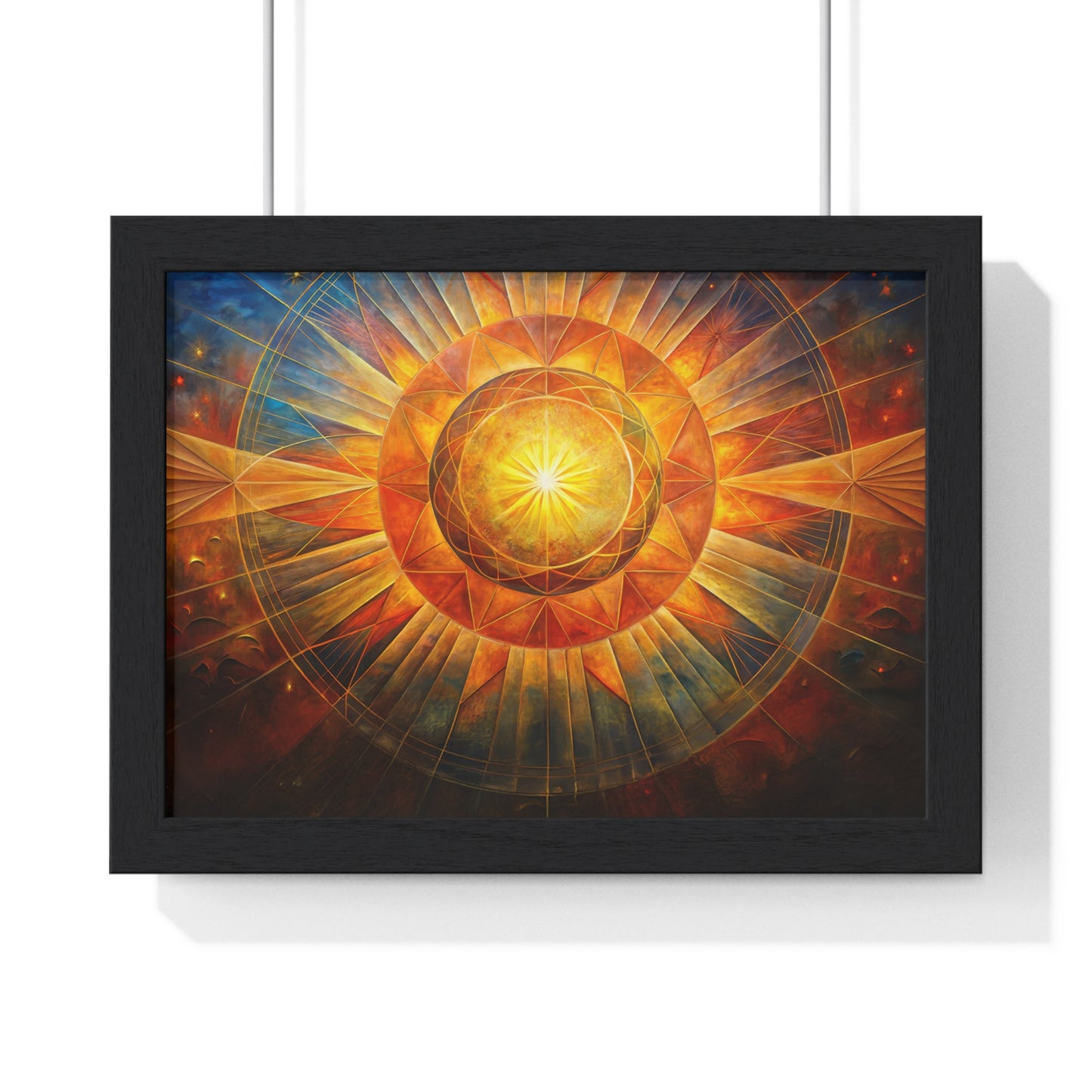 Rising Sun Painting – Horizontal Framed Poster for Positivity & Vastu Energy