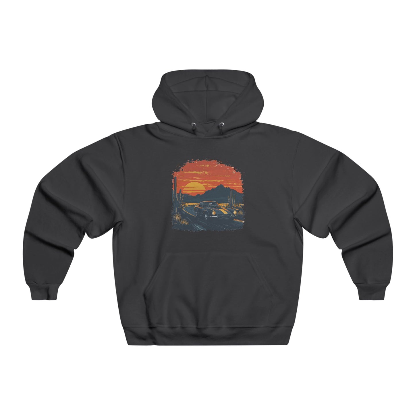 Vintage Graphic Hoodies: Moody Sunset Graphic Hoodie for Men | Cozy NUBLEND® Sweatshirt