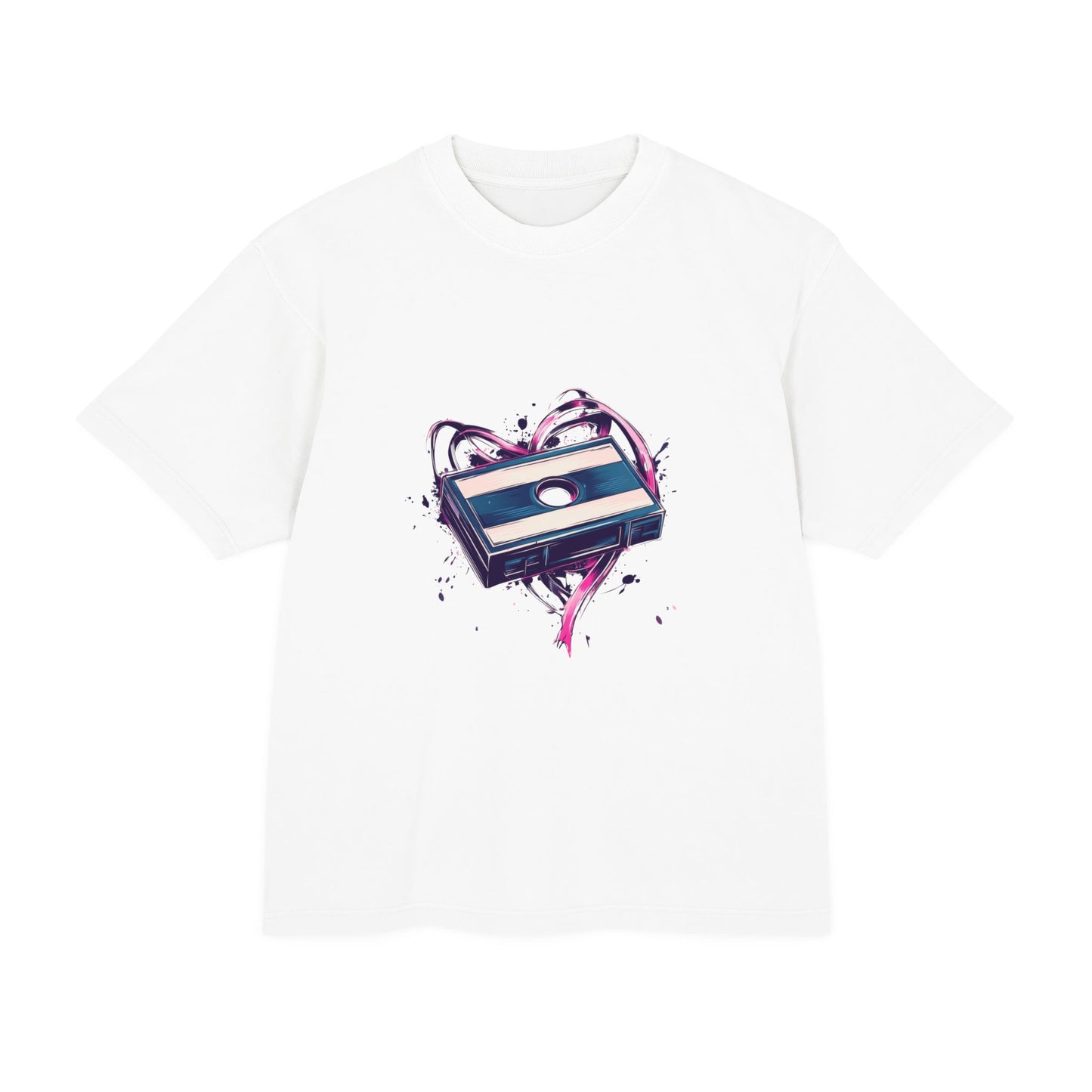 Vintage T-Shirt Unisex Urban Heavy Tee - Heart & Cassette Design