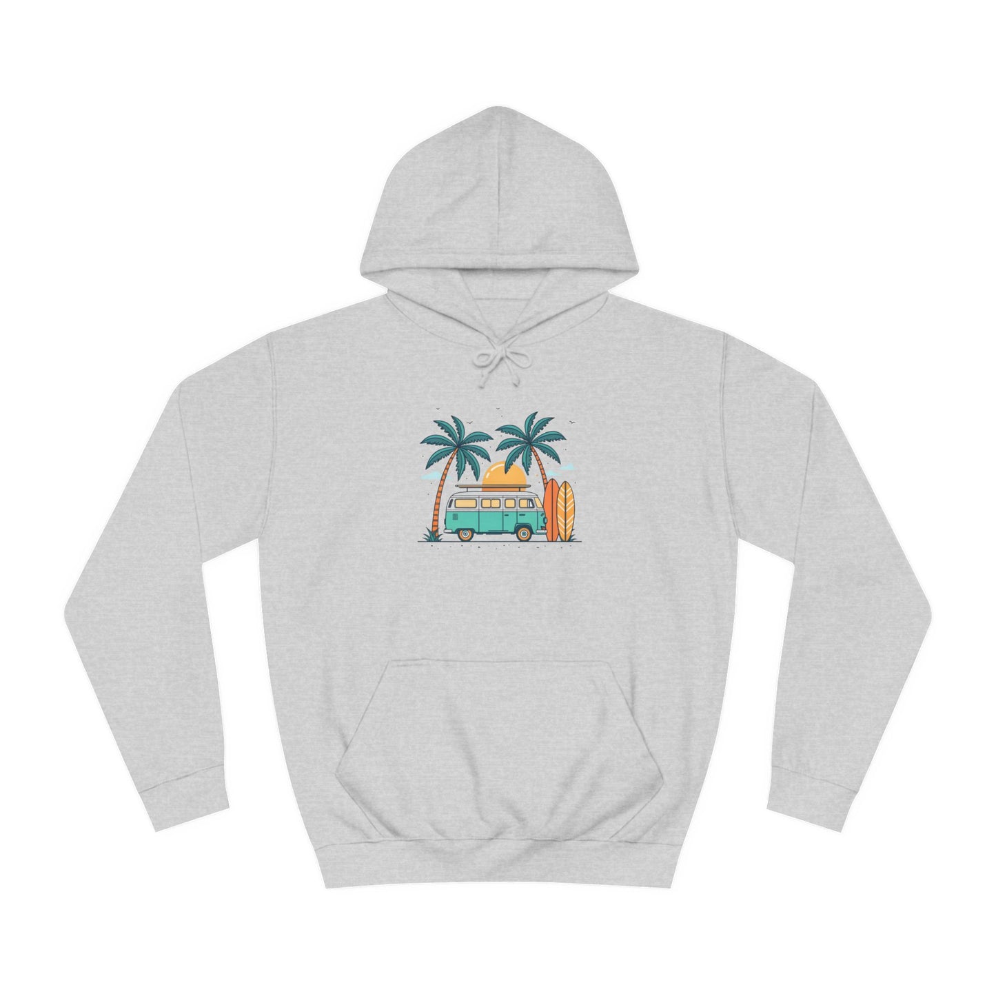 Beach Dream Hoodie – Surf Vibes Unisex College Hoodie with Palm Trees