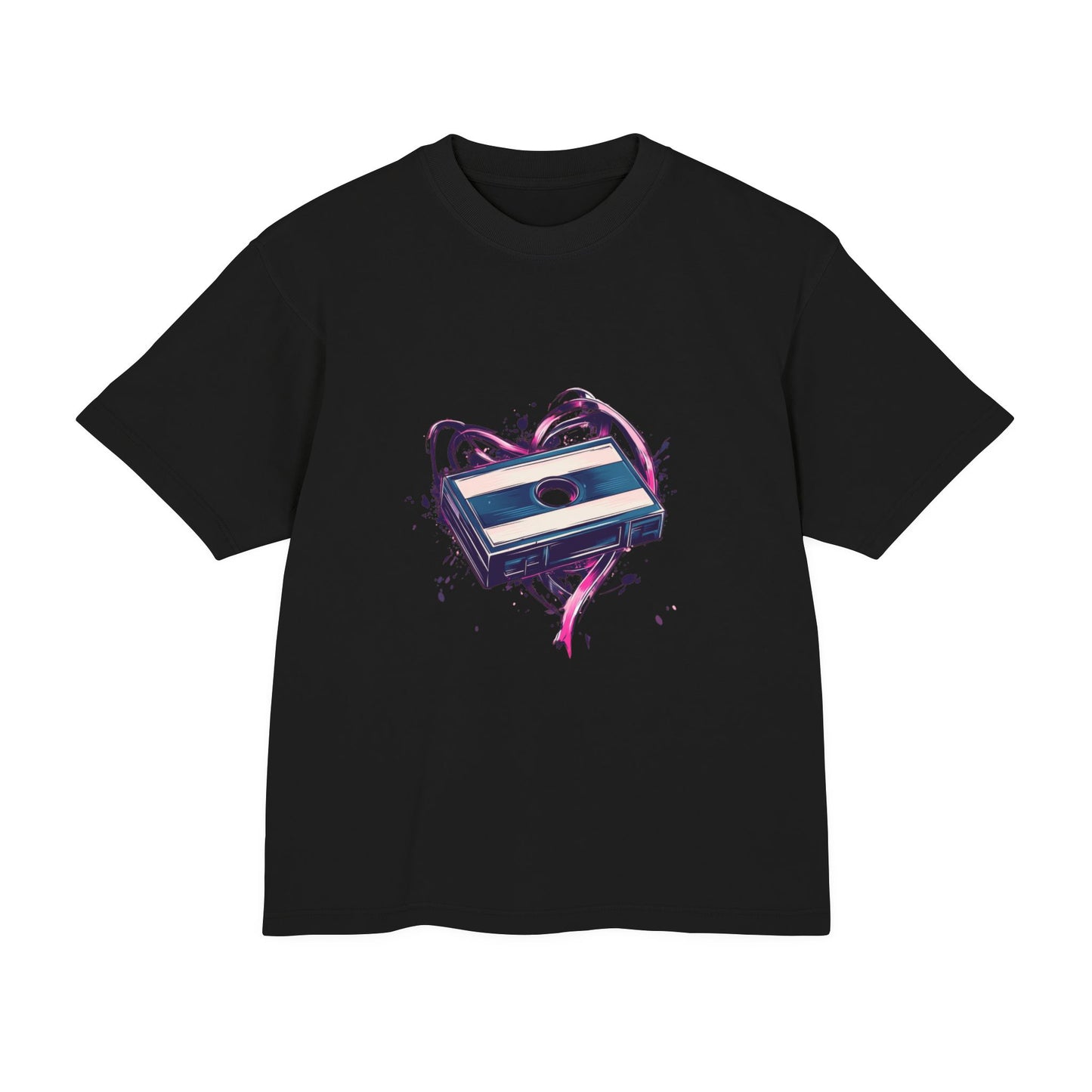 Vintage T-Shirt Unisex Urban Heavy Tee - Heart & Cassette Design