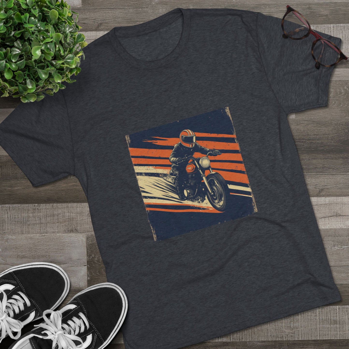 Vintage T-Shirt Motorcycle Adventure Unisex Tri-Blend Crew Tee