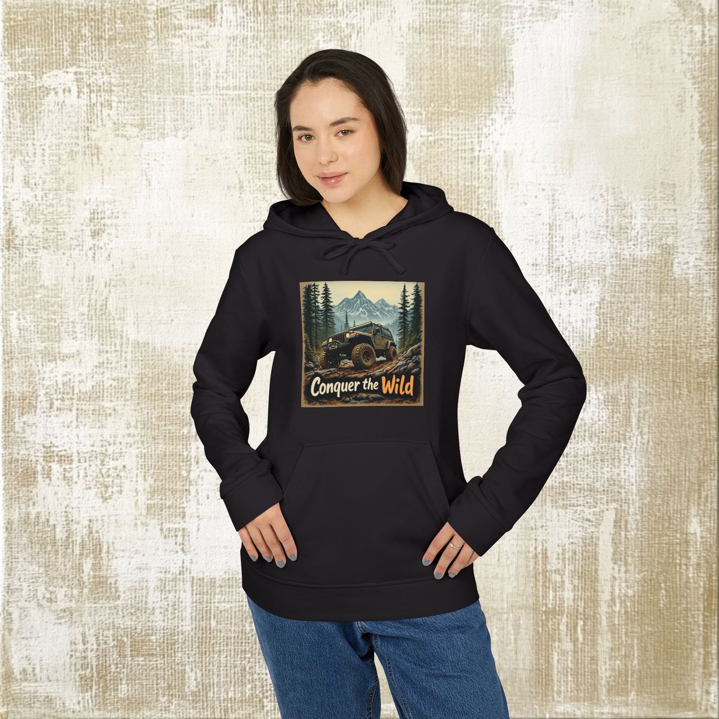 Car Hoodies Collection - Adidas Unisex Fleece Hoodie - Conquer the Wild Design