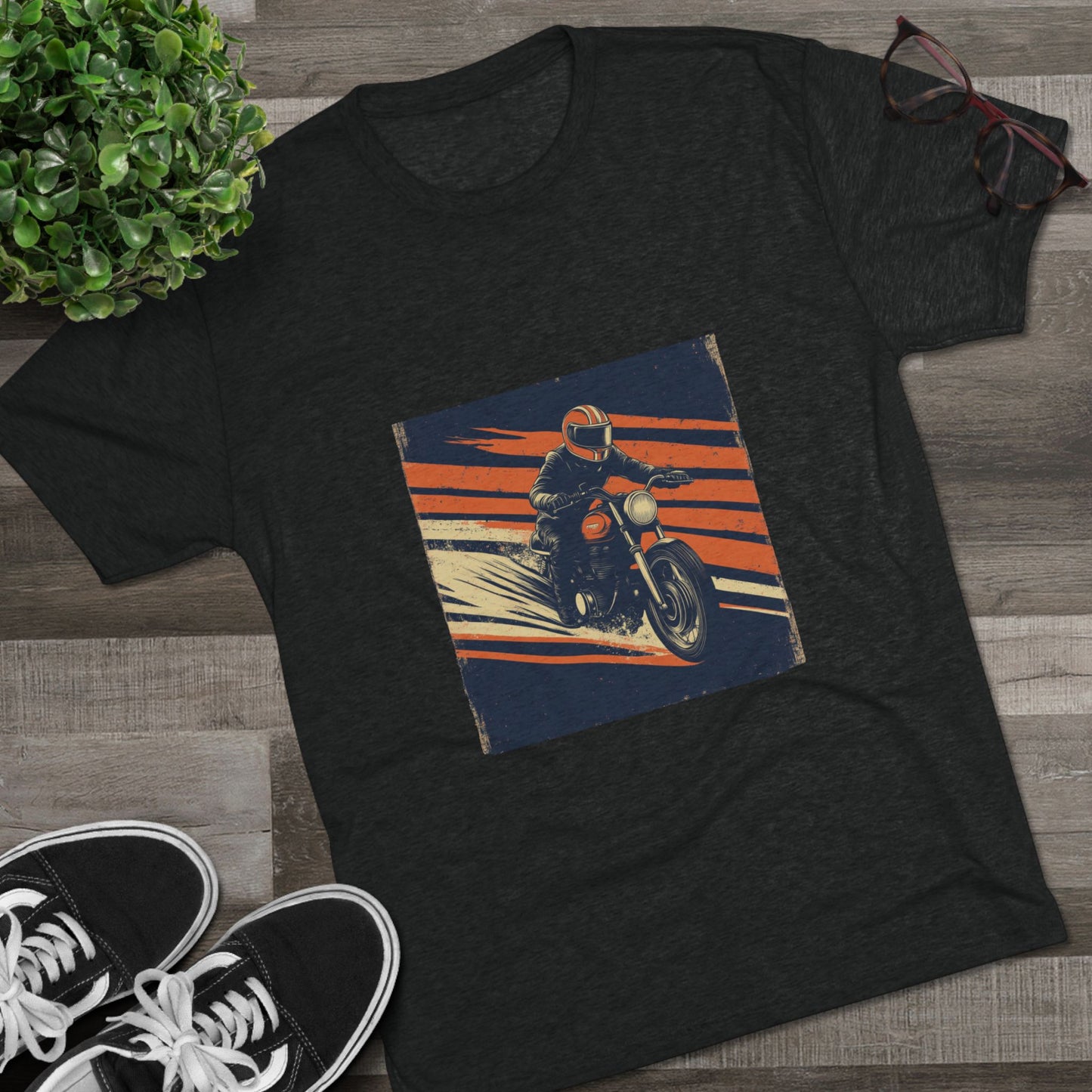 Vintage T-Shirt Motorcycle Adventure Unisex Tri-Blend Crew Tee