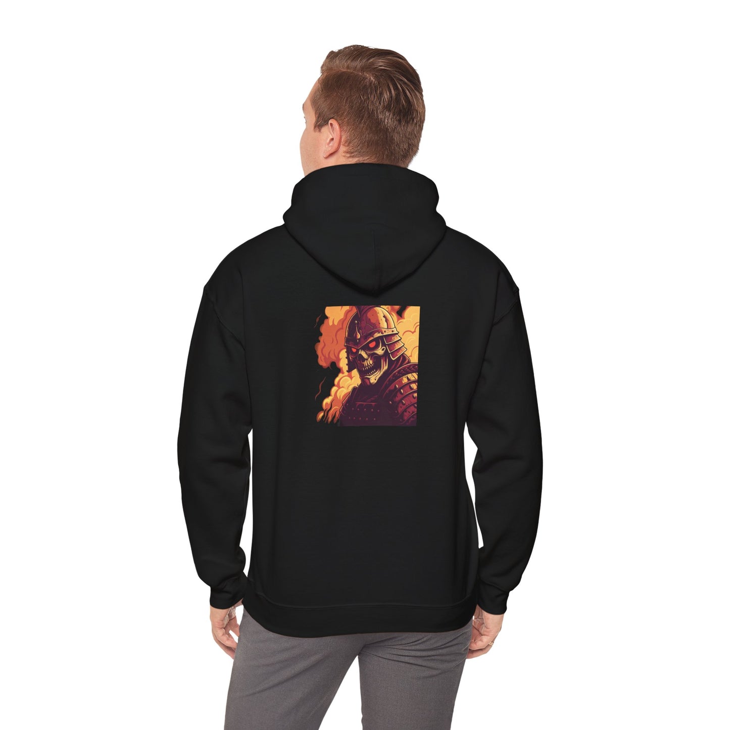 Horror Style Hoodie – Undead Samurai Unisex Heavy Blend™ Sweatshirt for Dark & Edgy Fashion