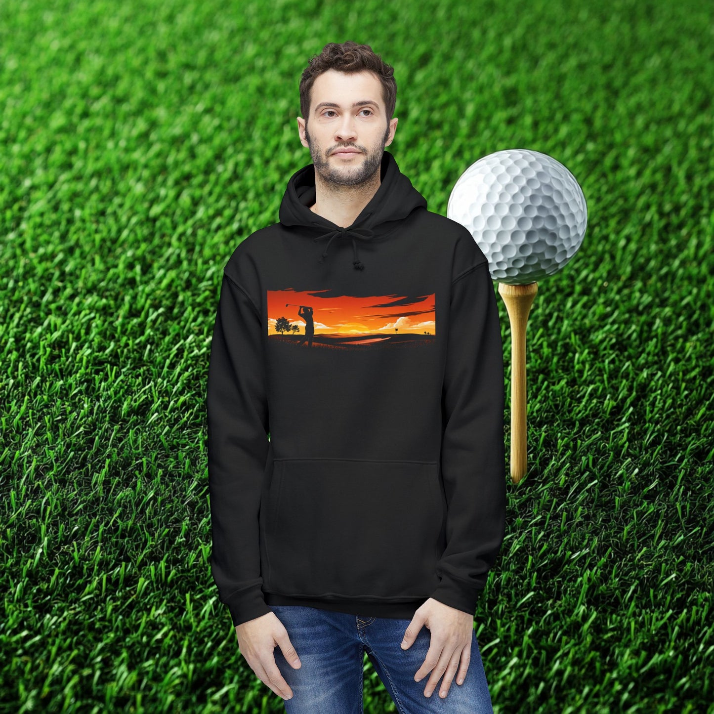 Golf Sunset Unisex Hooded Sweatshirt - Made in the USA - Perfect for Sports Lovers