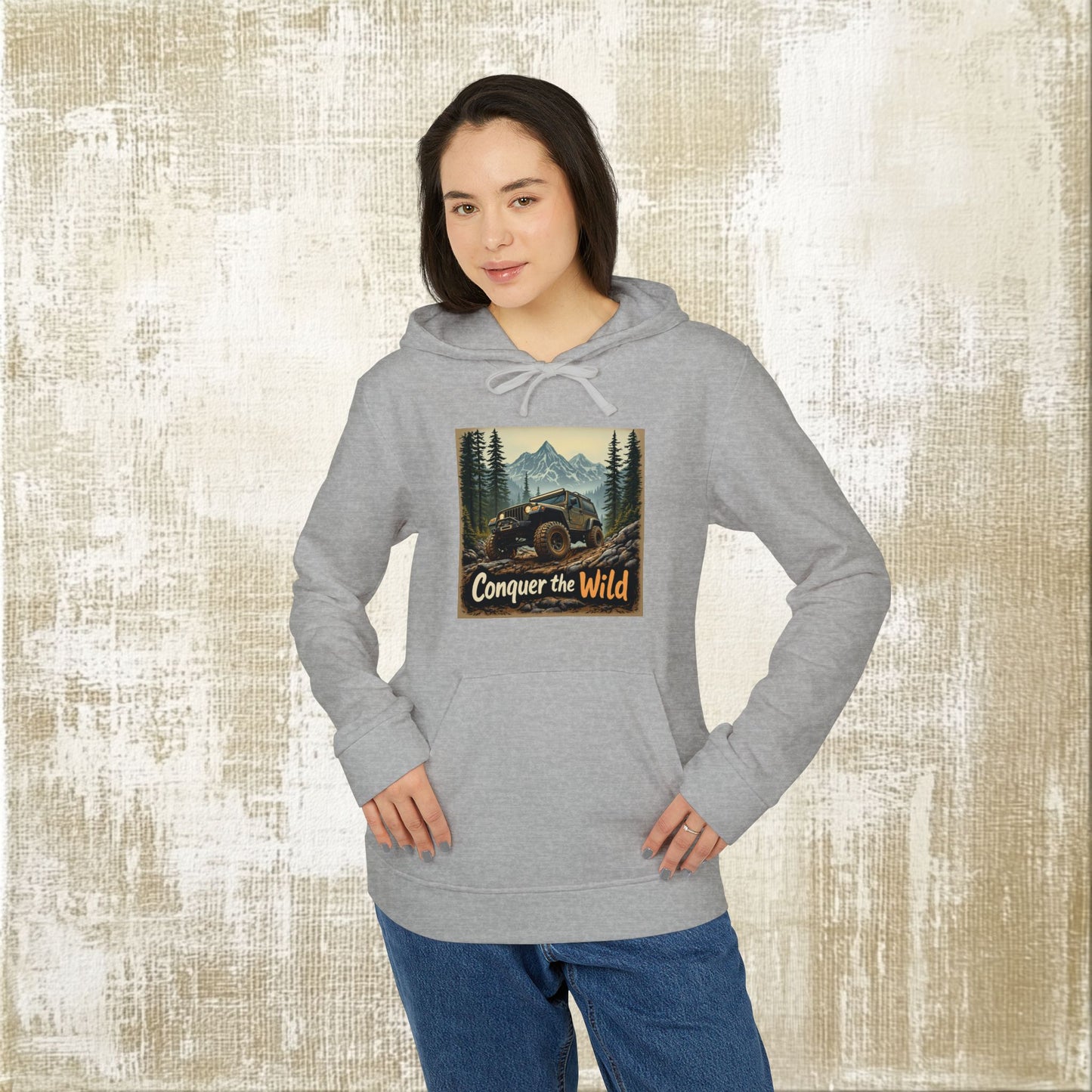 Car Hoodies Collection - Adidas Unisex Fleece Hoodie - Conquer the Wild Design