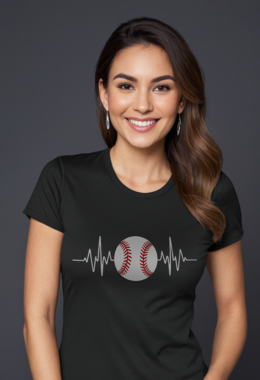 Baseball Heartbeat Women's Tee - Perfect for Sports Lovers