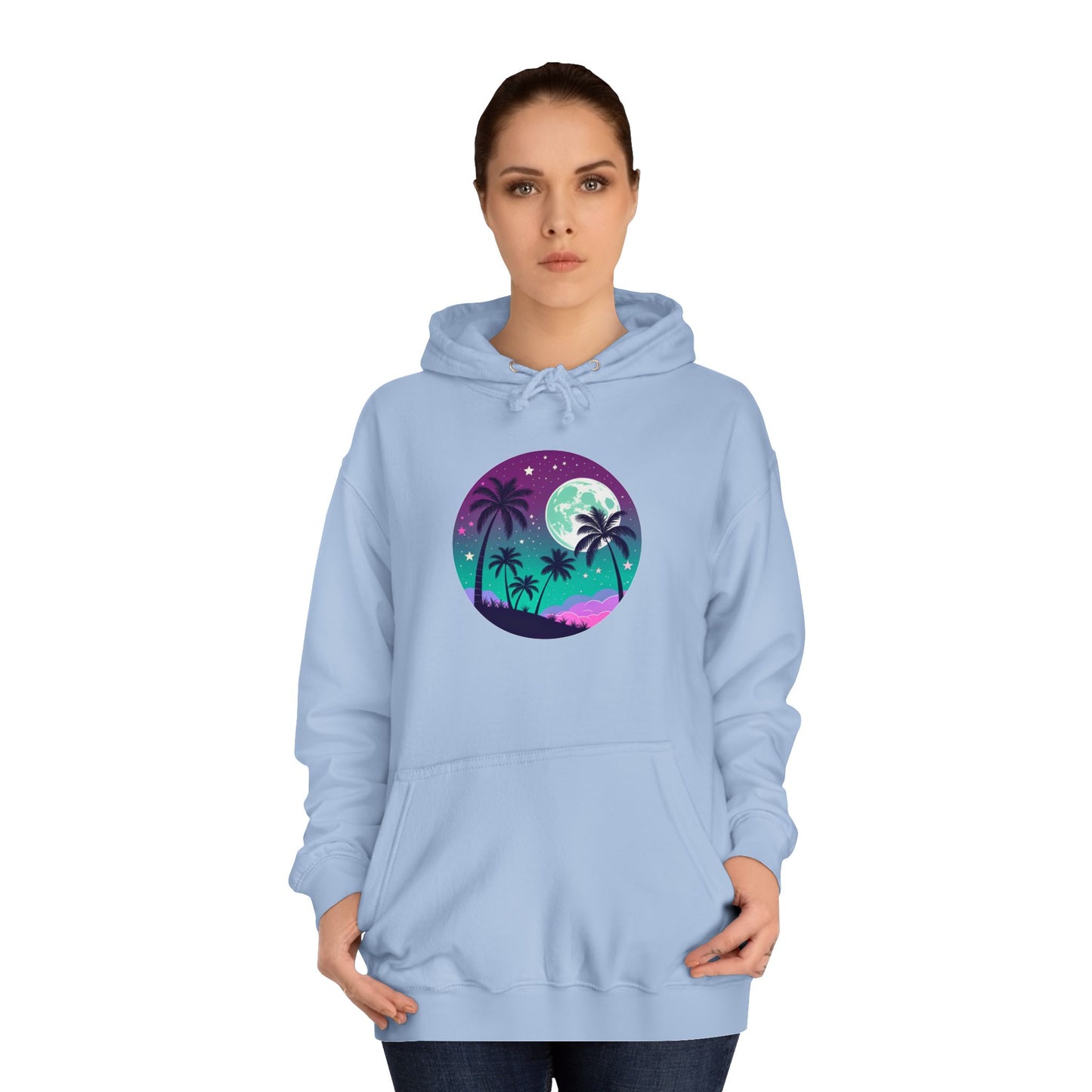 Beach Dream Hoodie – Vibrant Palm Tree College Hoodie for Cozy, Laid-Back Style