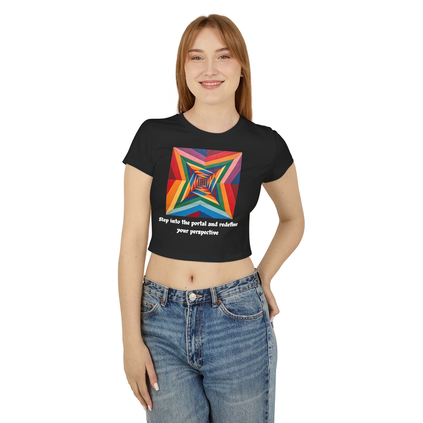 Colorful Women’s Baby Tee – Step Into the Portal and Redefine Your Perspective | Crop Top