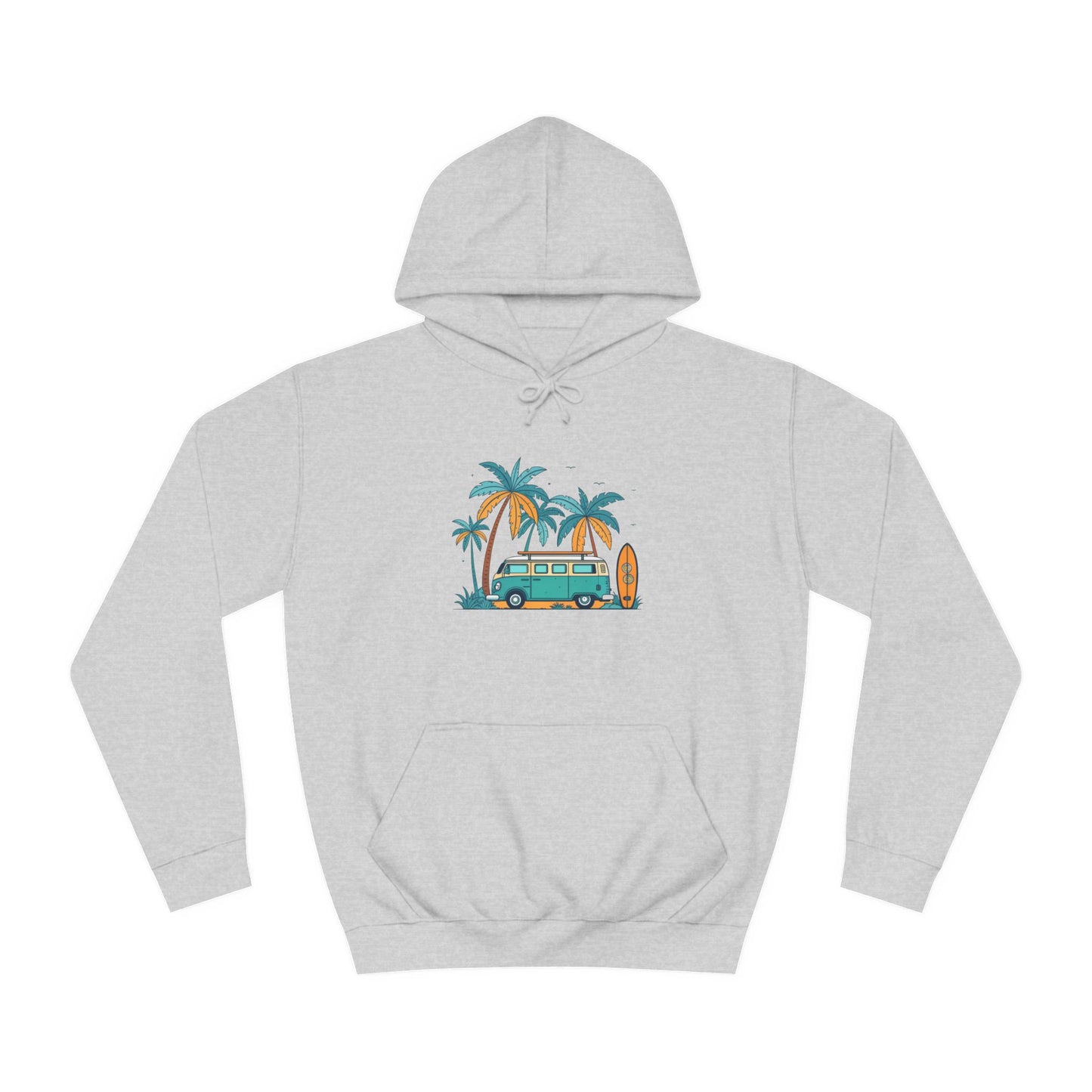 Beach Dream Hoodie – Tropical Surf Van Unisex College Hoodie for Beach Lovers