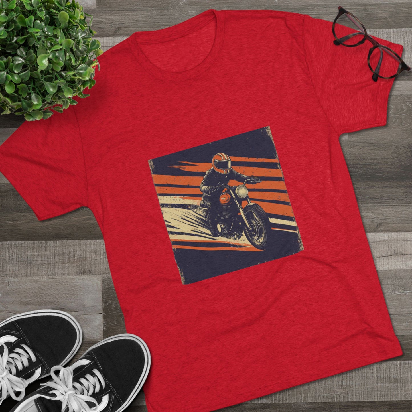 Vintage T-Shirt Motorcycle Adventure Unisex Tri-Blend Crew Tee