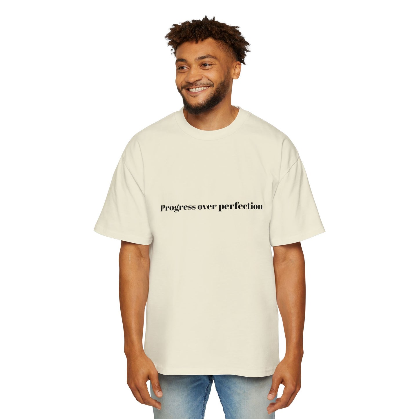 Men's Oversized Tee - 'Progress Over Perfection'