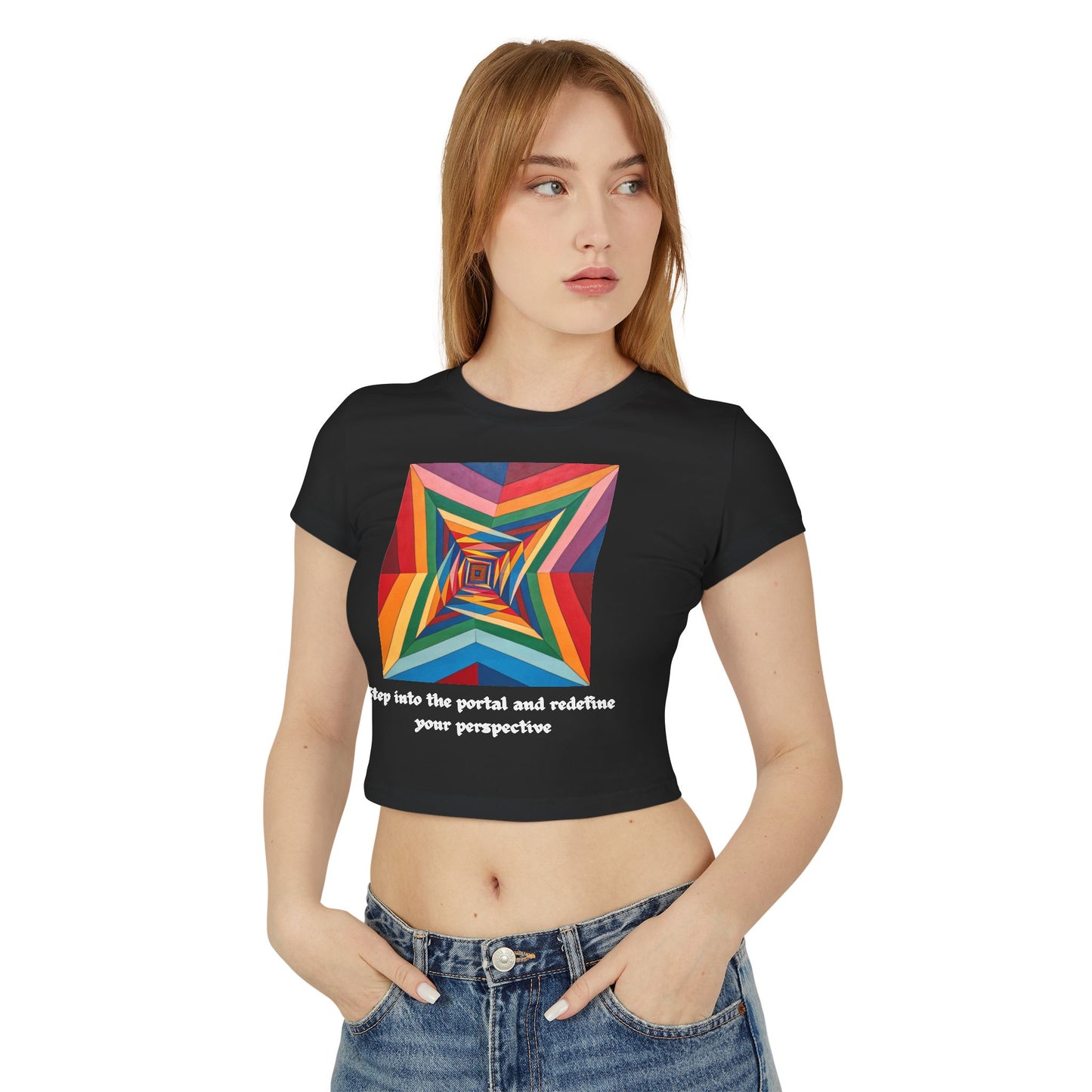 Colorful Women’s Baby Tee – Step Into the Portal and Redefine Your Perspective | Crop Top