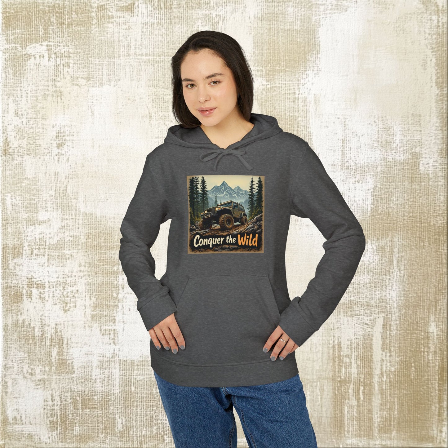 Car Hoodies Collection - Adidas Unisex Fleece Hoodie - Conquer the Wild Design