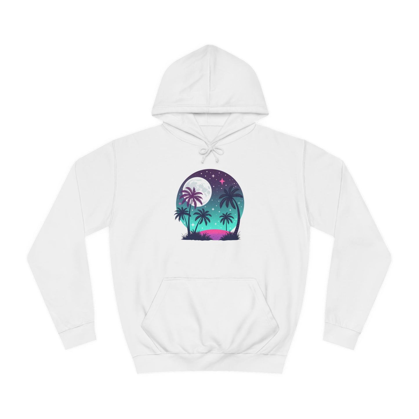 Beach Dream Hoodie – Tropical Night Unisex Hoodie with Palm Trees Design