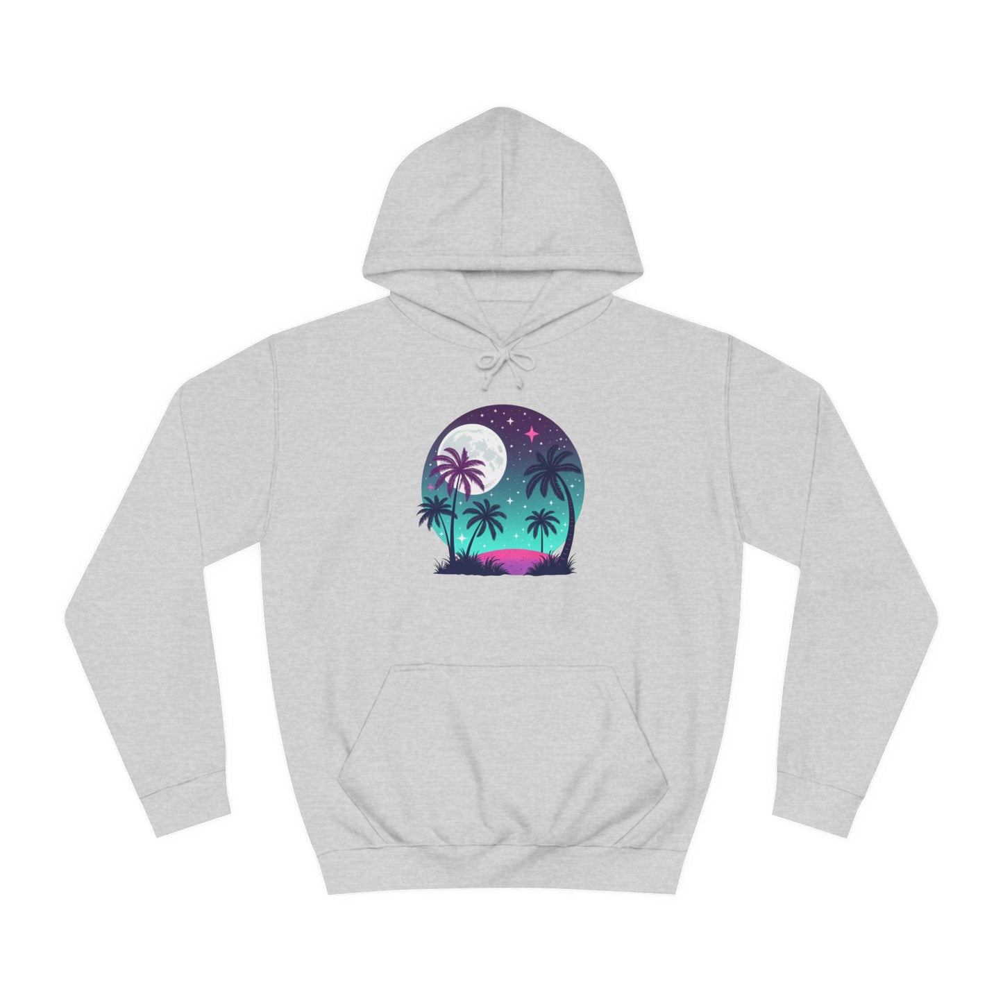 Beach Dream Hoodie – Tropical Night Unisex Hoodie with Palm Trees Design