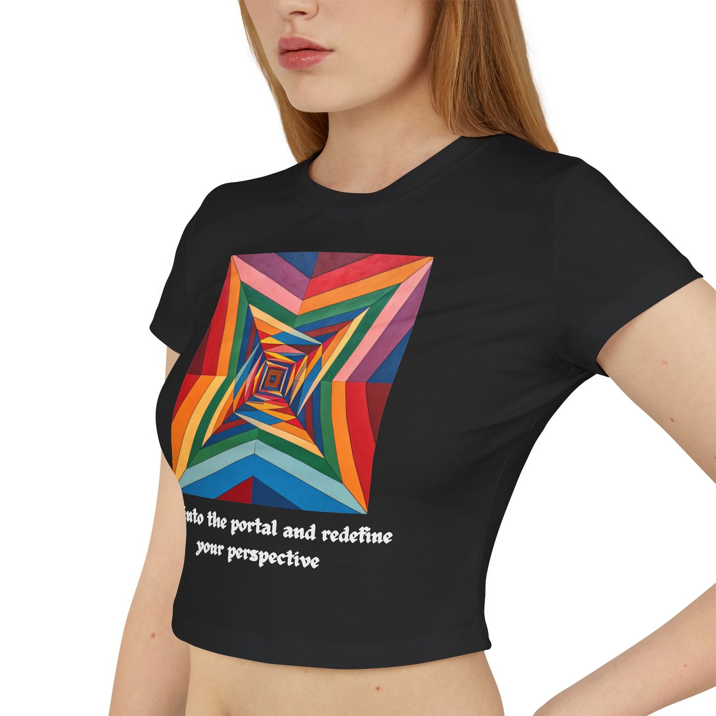 Colorful Women’s Baby Tee – Step Into the Portal and Redefine Your Perspective | Crop Top