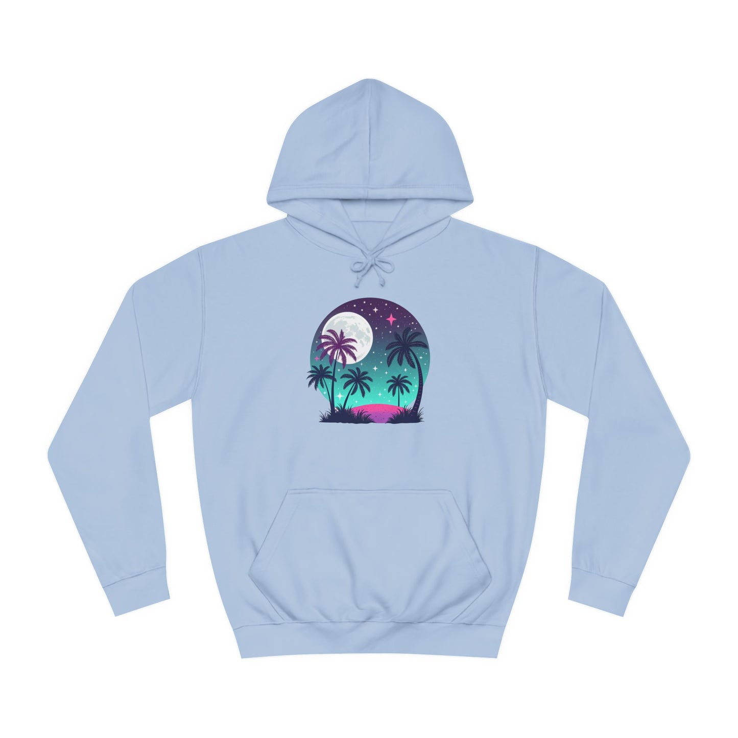 Beach Dream Hoodie – Tropical Night Unisex Hoodie with Palm Trees Design