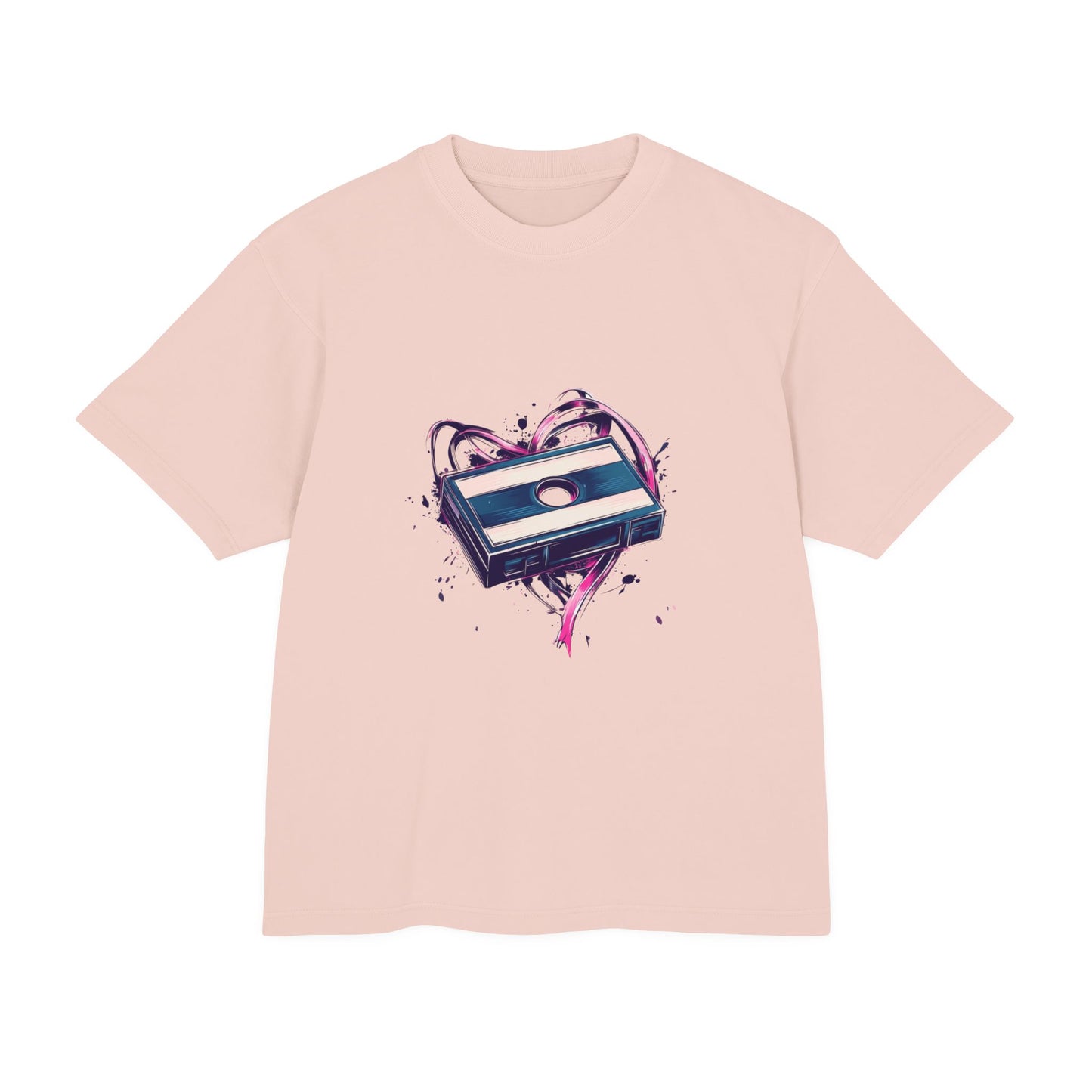 Vintage T-Shirt Unisex Urban Heavy Tee - Heart & Cassette Design