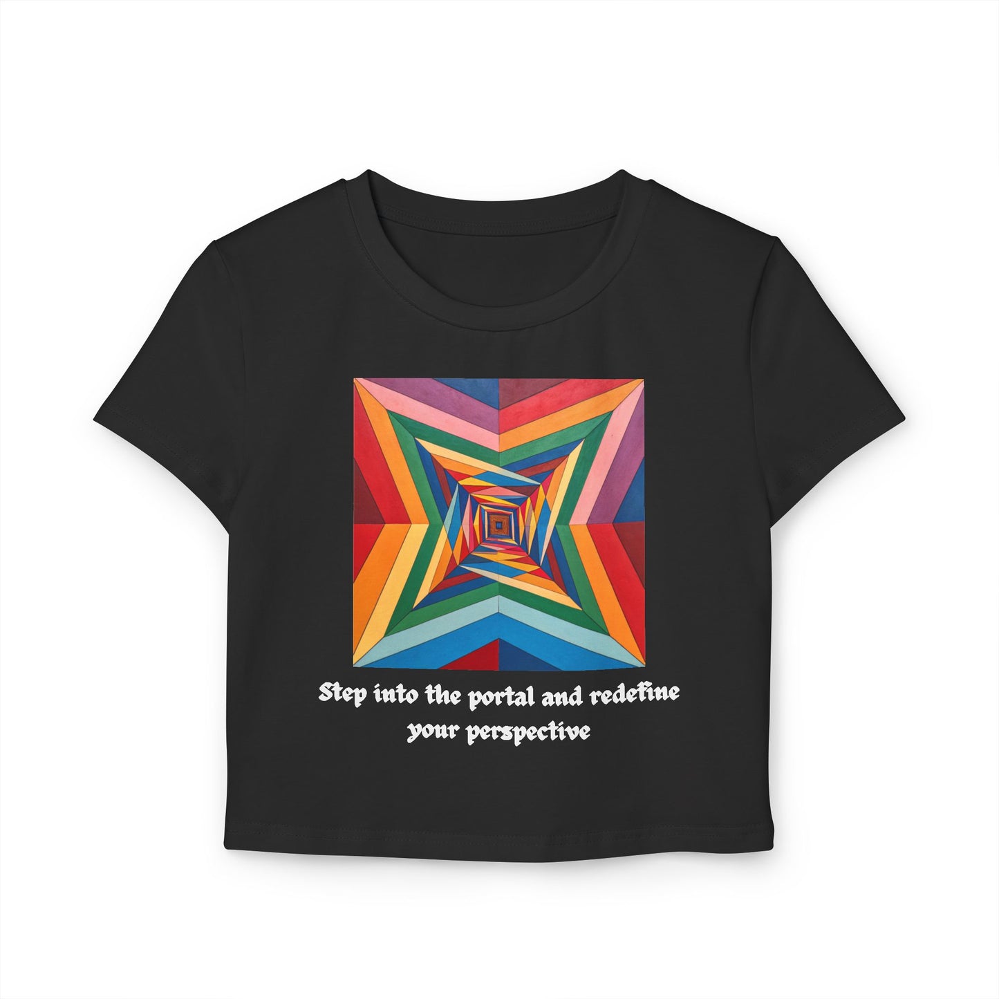 Colorful Women’s Baby Tee – Step Into the Portal and Redefine Your Perspective | Crop Top