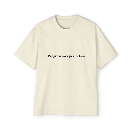 Men's Oversized Tee - 'Progress Over Perfection'